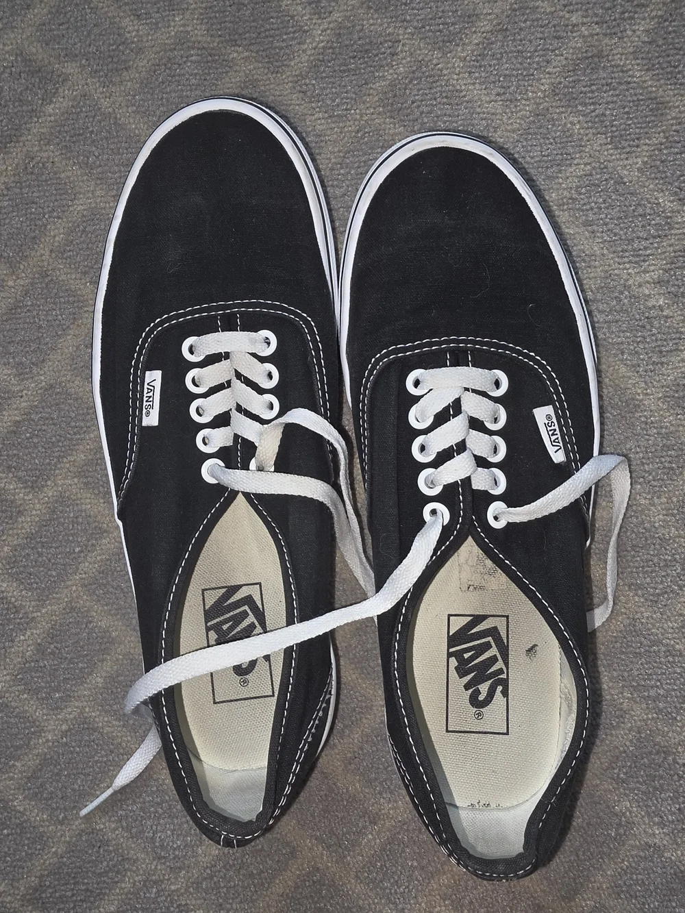 Vans Black and White Classic Lace-Up Sneakers